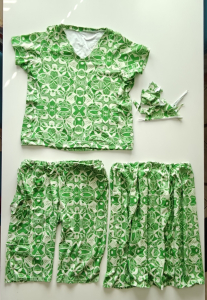 Green -light yellow garments and what was left